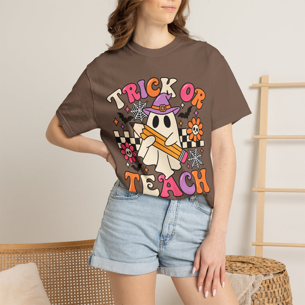 Trick or Teach ghost Halloween T-Shirt | Teacher Halloween shirt