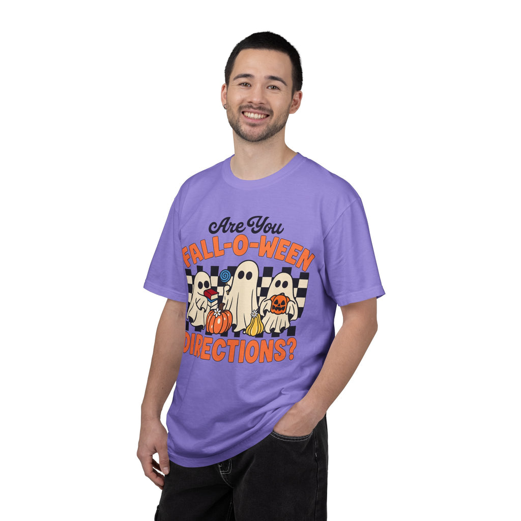 Fall-o-ween Ghosts Directions? T-shirt | Halloween pumpkin retro graphic