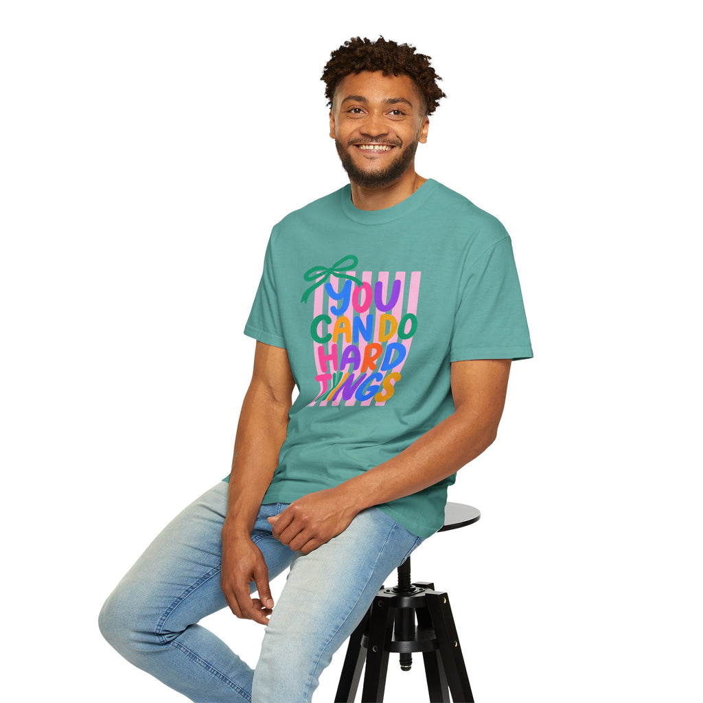 You Can Do Hard Things T-shirt | Colorful Motivational Typography