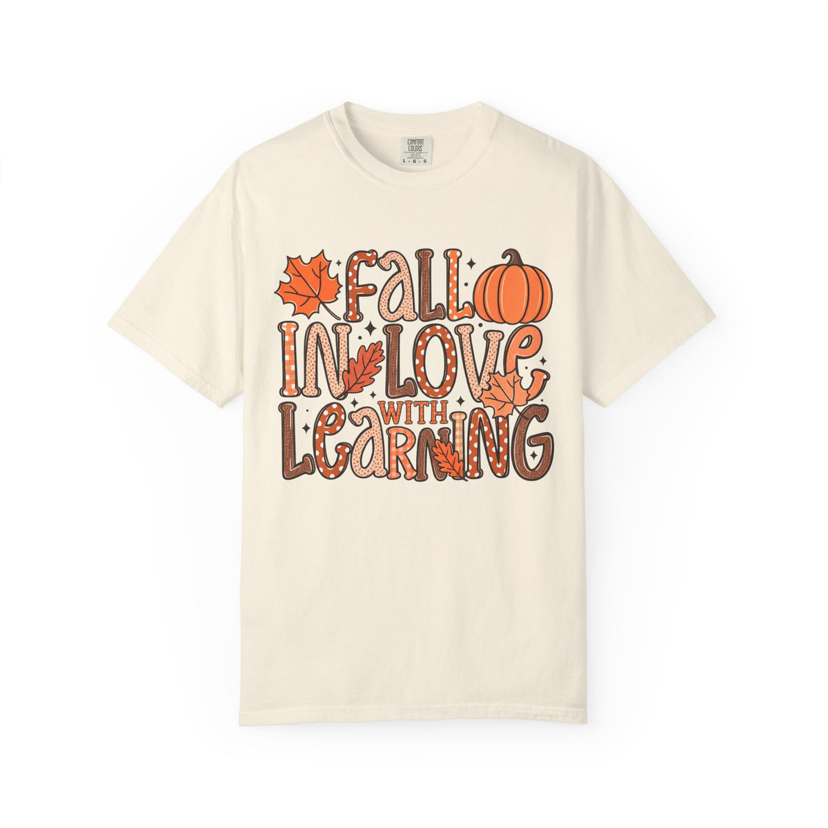 Fall in Love with Learning T-Shirt | Teacher Autumn Pumpkin Leaves