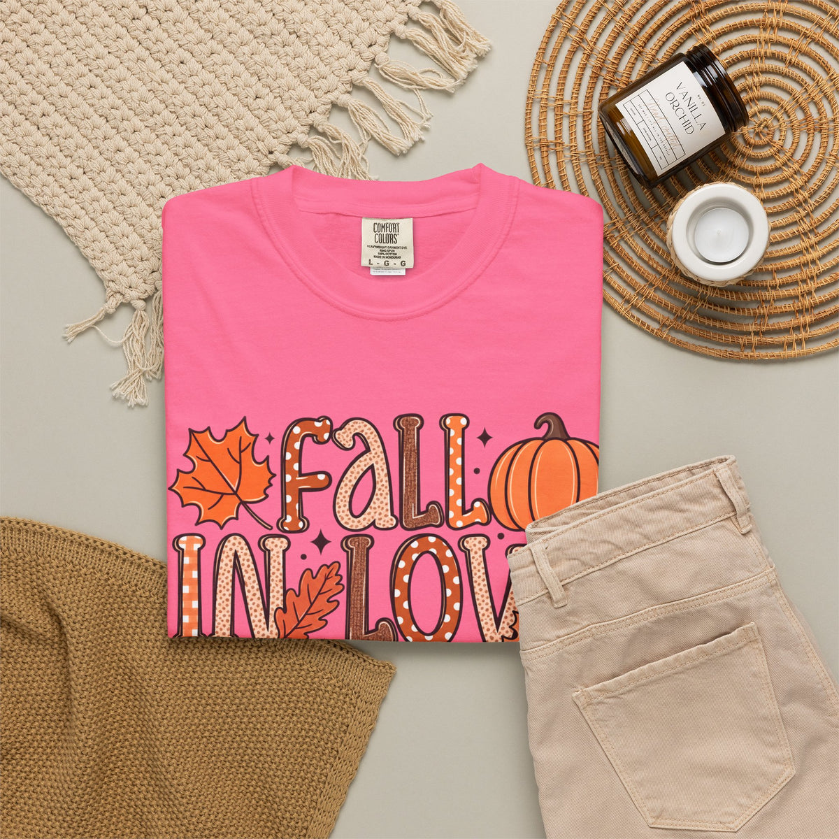 Fall in Love with Learning T-Shirt | Teacher Autumn Pumpkin Leaves