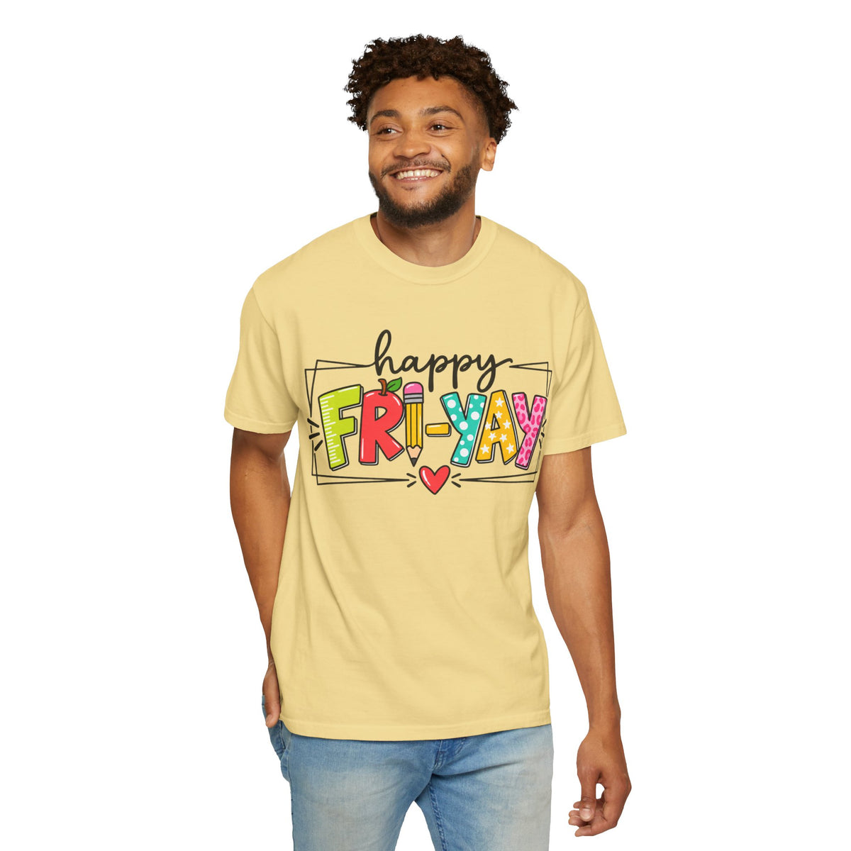 Happy Fri-yay Colorful Graphic T-shirt | Cute Friday Celebration Tee