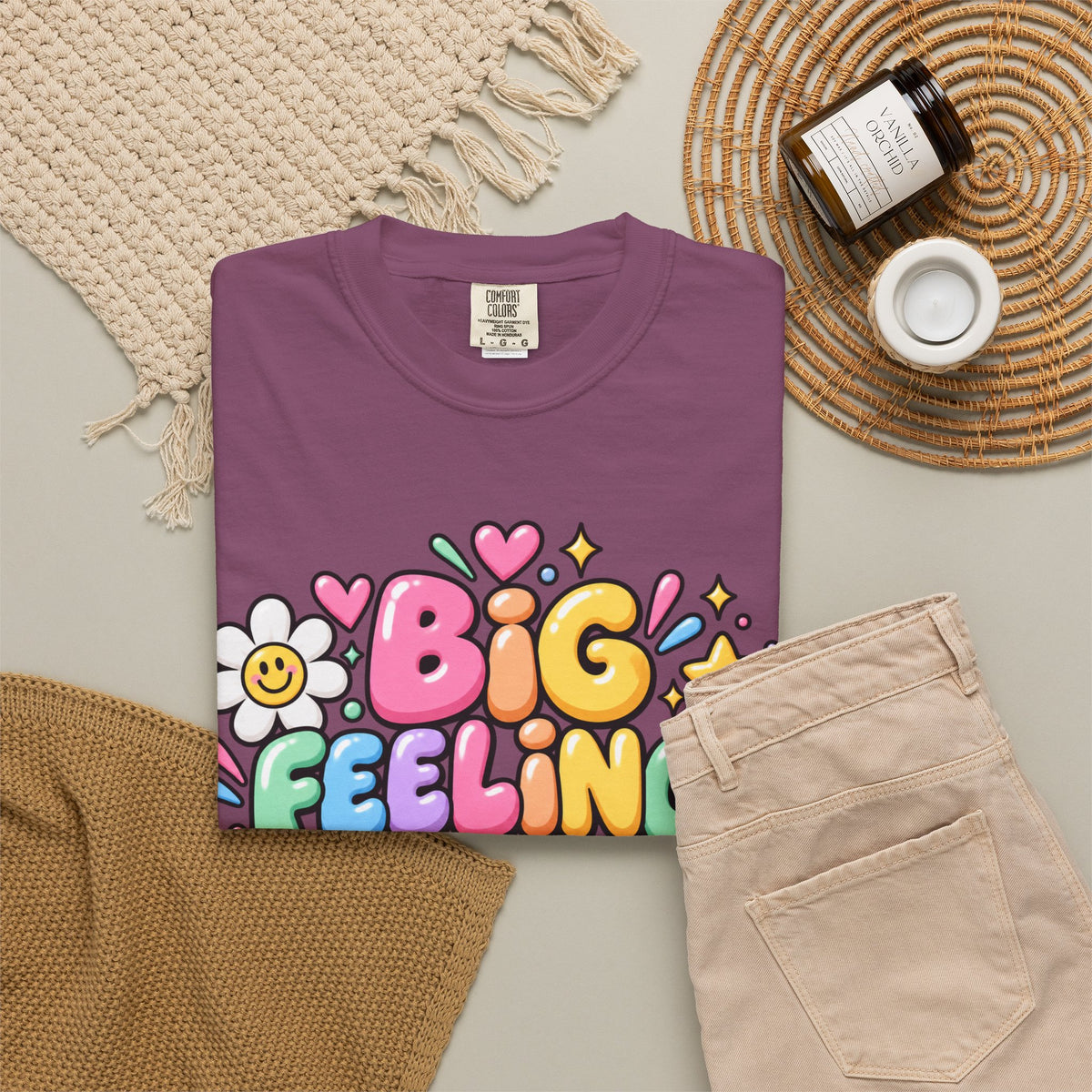 Big Feelings Safe Spaces T-shirt | Pastel Cute Floral Typography
