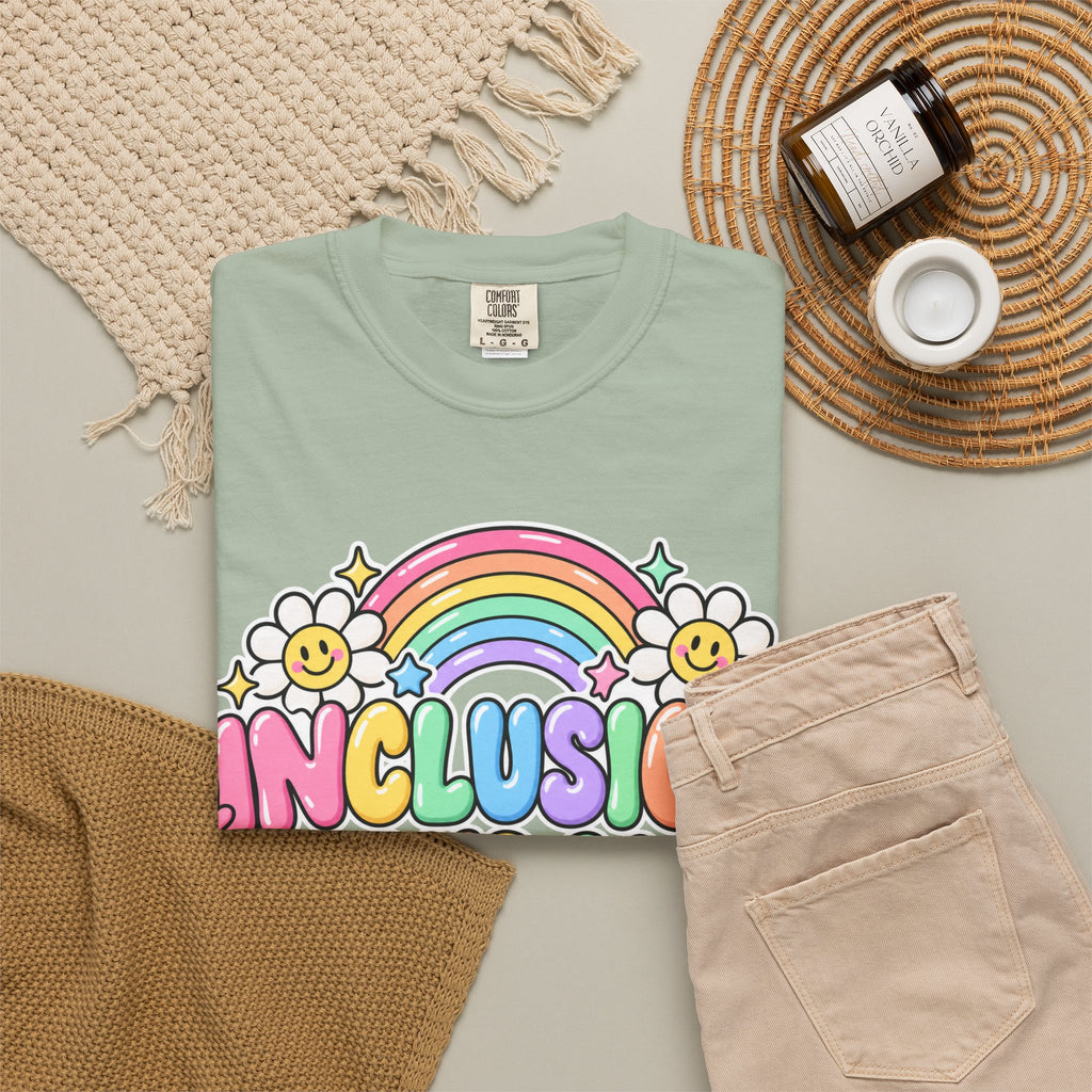 Inclusion Looks Good On You T-Shirt | Rainbow Smiles Graphic Tee