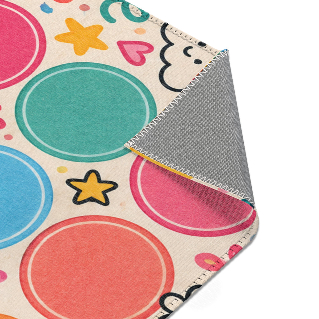 Colorful Rainbow Dots Playful Pattern Area Rug | Kids Nursery Decor