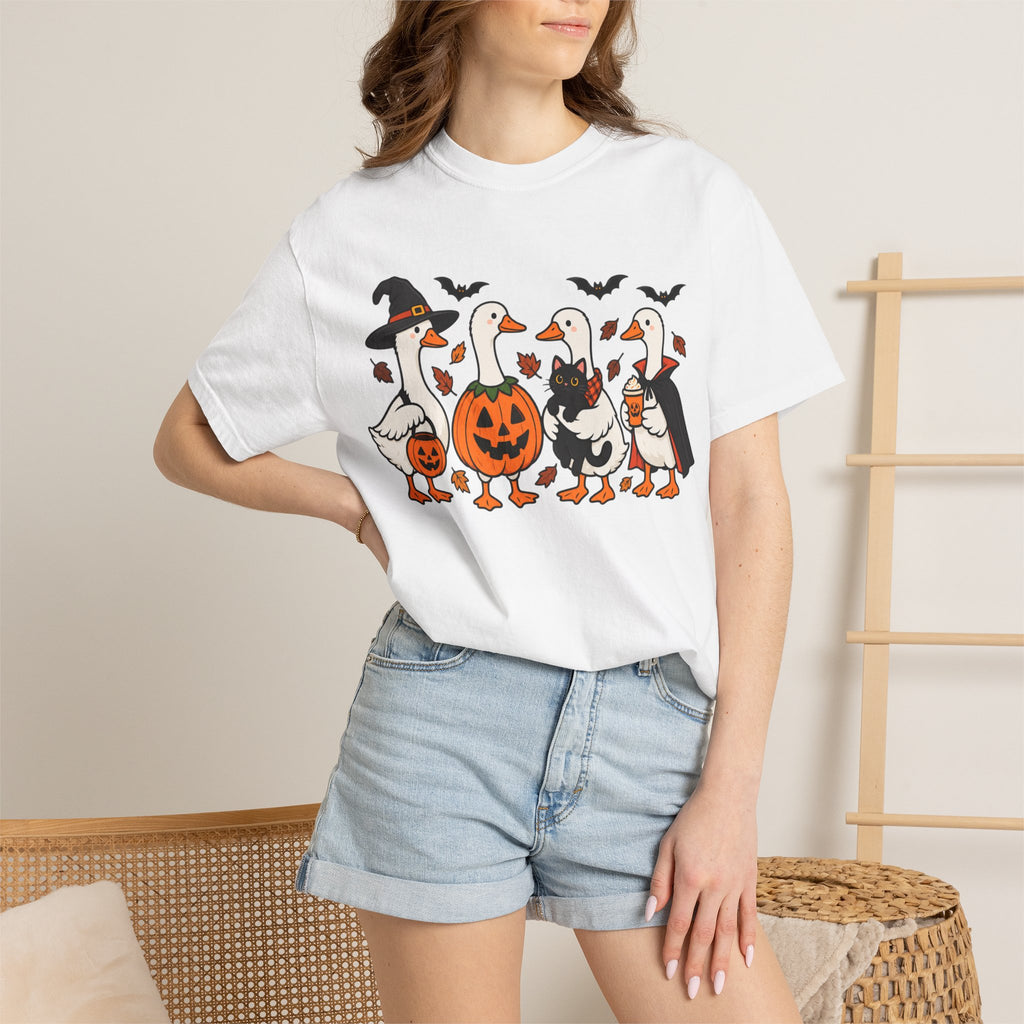 Halloween Ducks T-shirt | Geese in Costumes, Pumpkin Jack-O’-Lantern