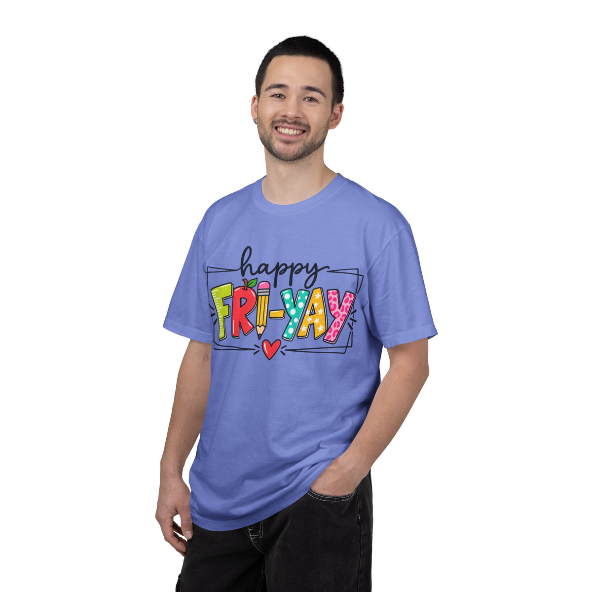 Happy Fri-yay Colorful Graphic T-shirt | Cute Friday Celebration Tee