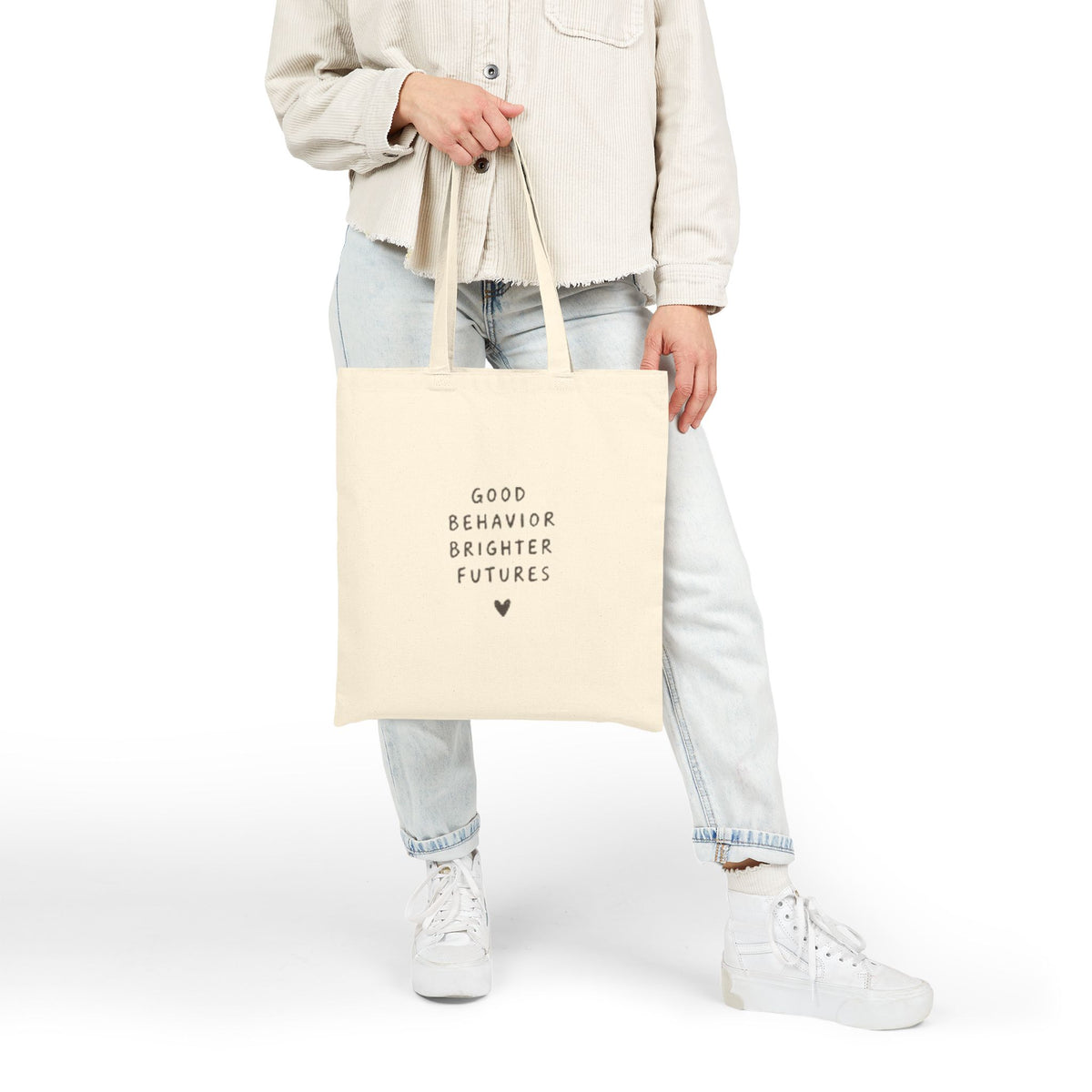 Good Behavior Brighter Futures tote bag | canvas school teacher tote