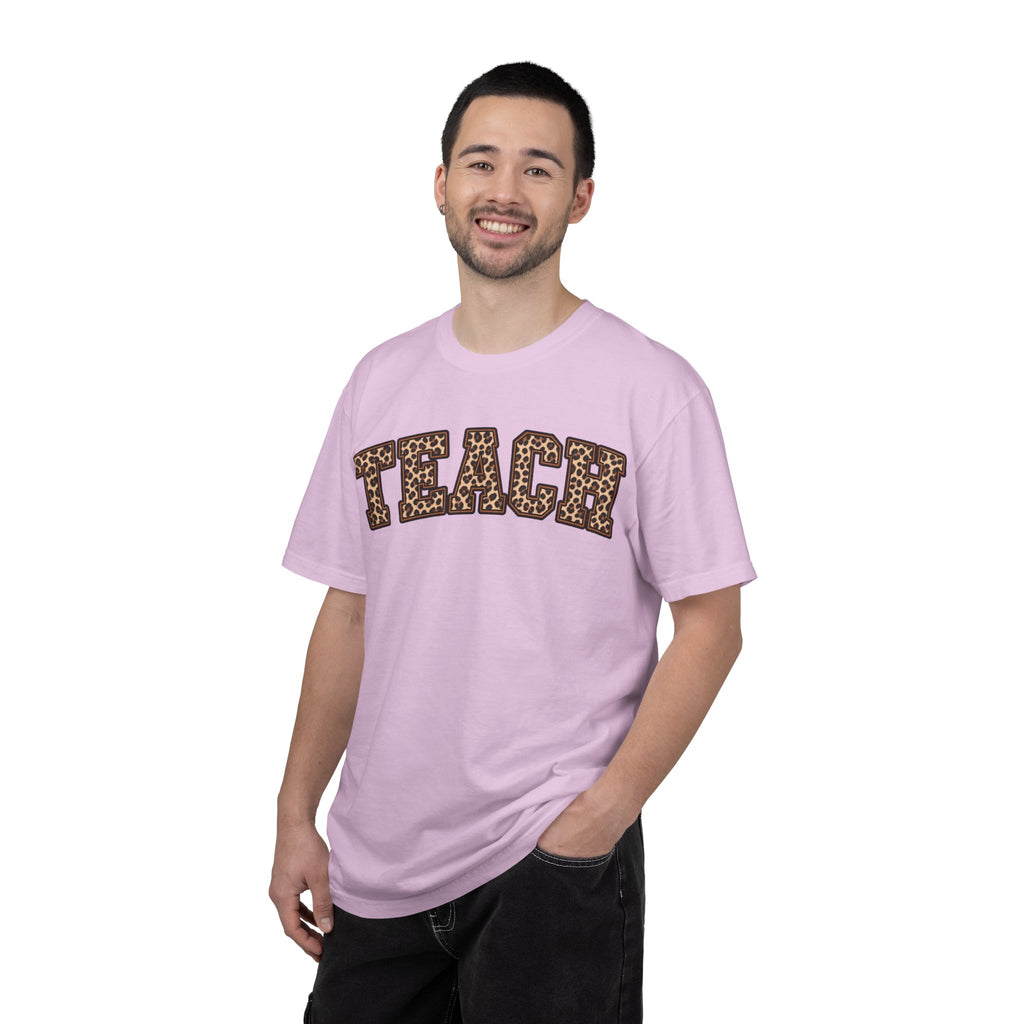 Leopard Print TEACH T-Shirt | Teacher Shirt, Animal Print Typography