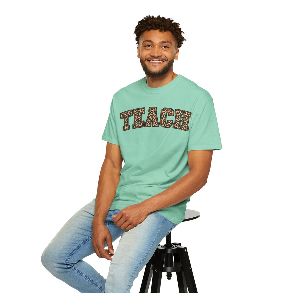 Leopard Print TEACH T-Shirt | Teacher Shirt, Animal Print Typography