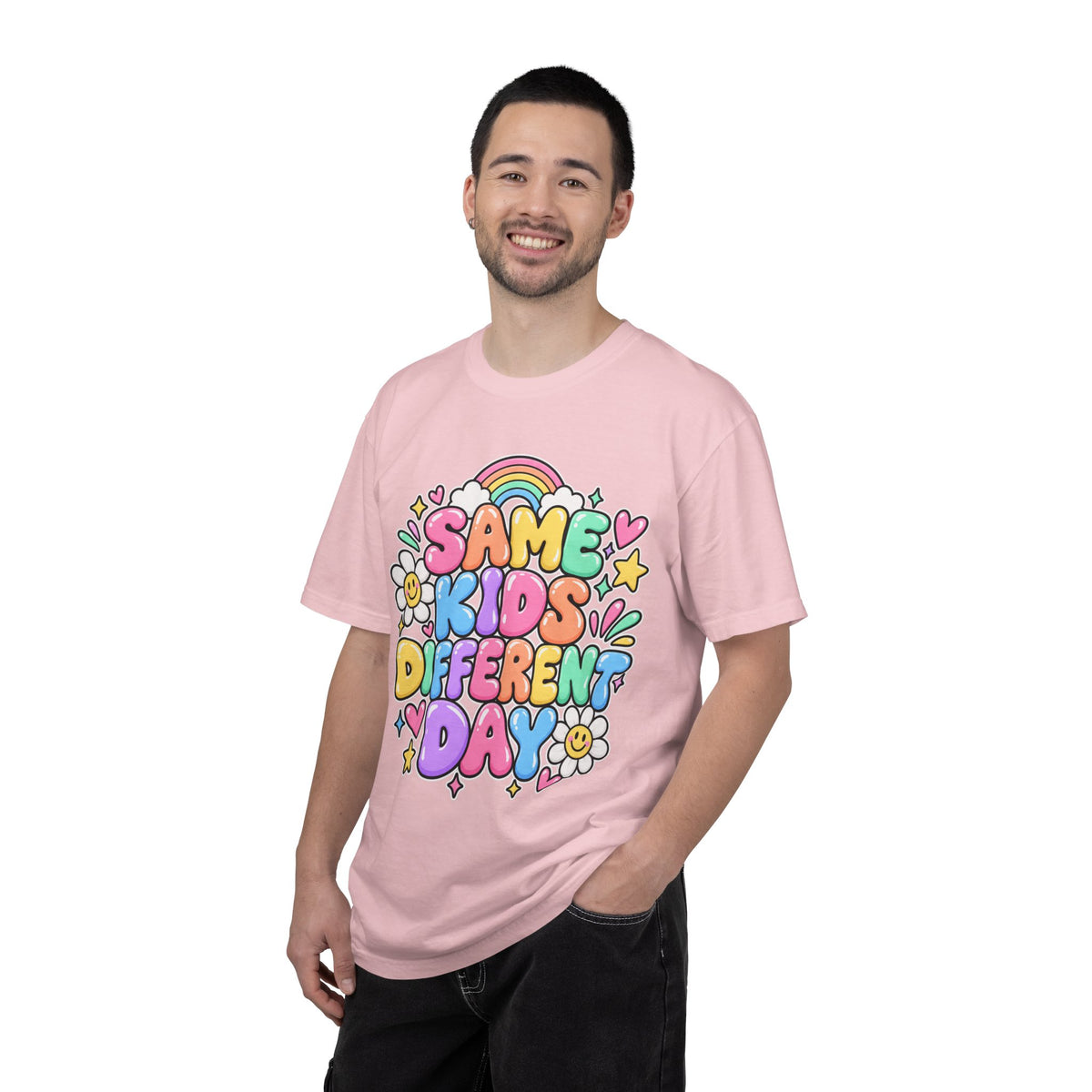 Same Kids Different Day T-shirt | Retro Rainbow Floral Typography
