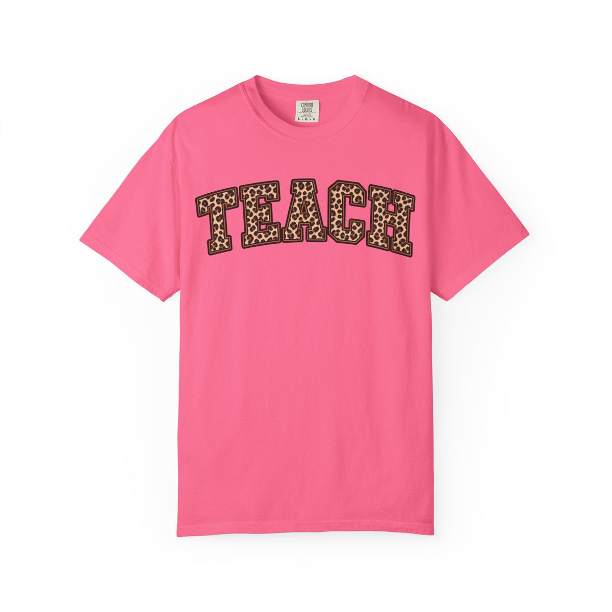 Leopard Print TEACH T-Shirt | Teacher Shirt, Animal Print Typography