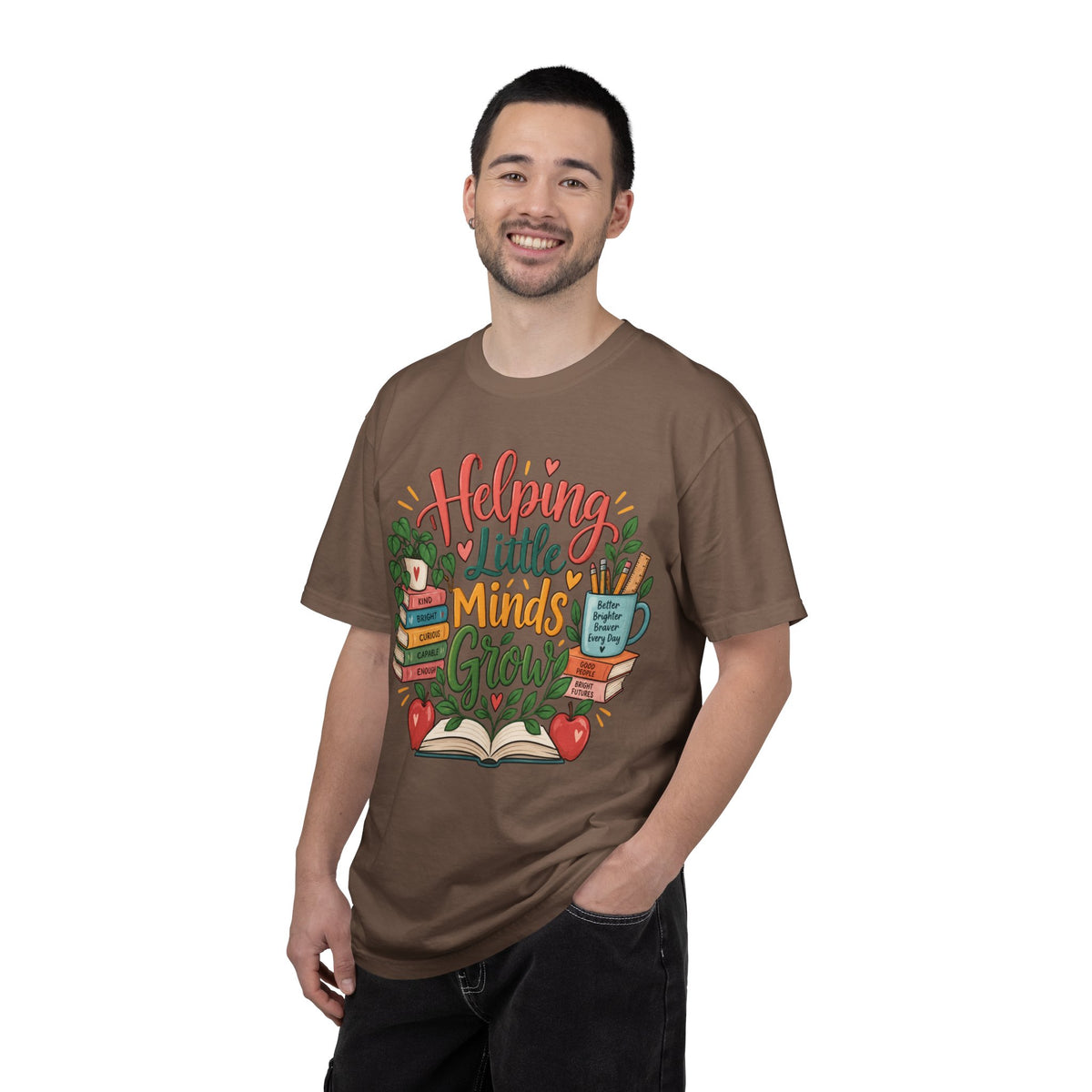 Helping Little Minds Grow T-shirt | Teacher Book Apple Mug Design
