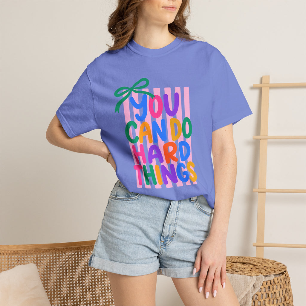 You Can Do Hard Things T-shirt | Colorful Motivational Typography