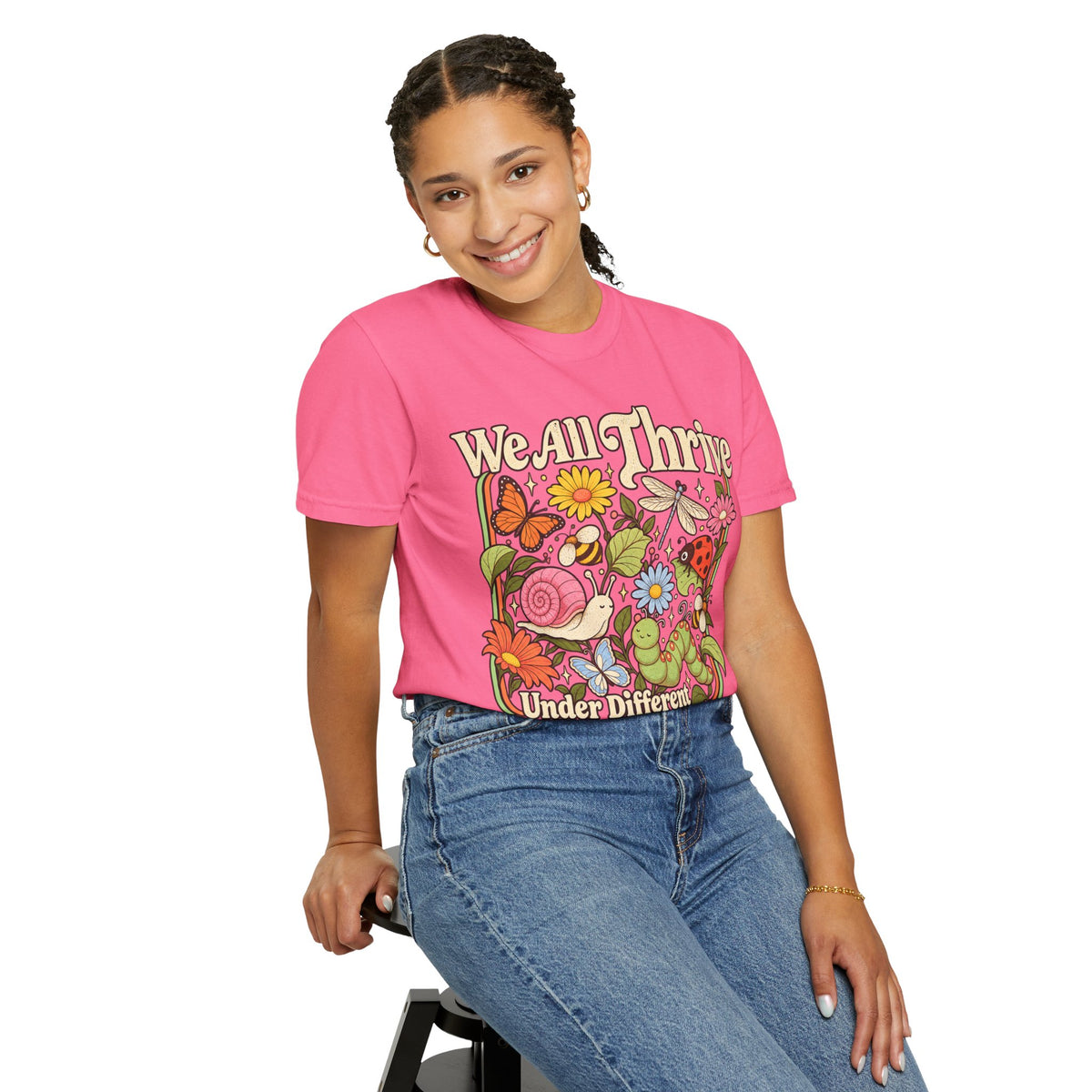 We All Thrive Under Different Conditions T-shirt | Floral Nature Illustration