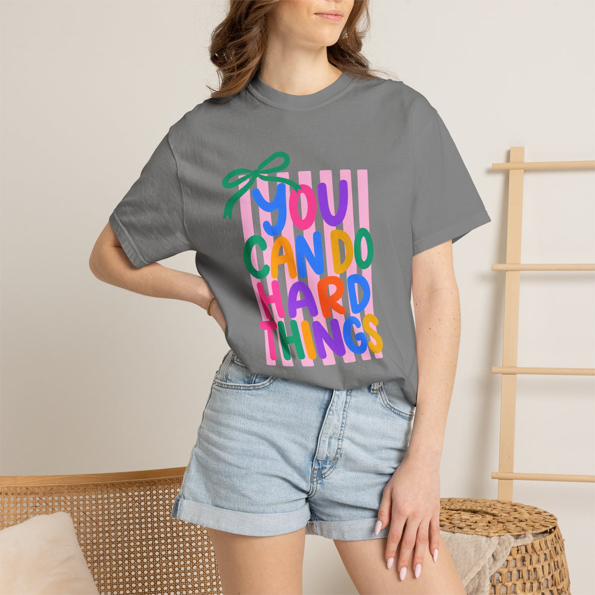You Can Do Hard Things T-shirt | Colorful Motivational Typography