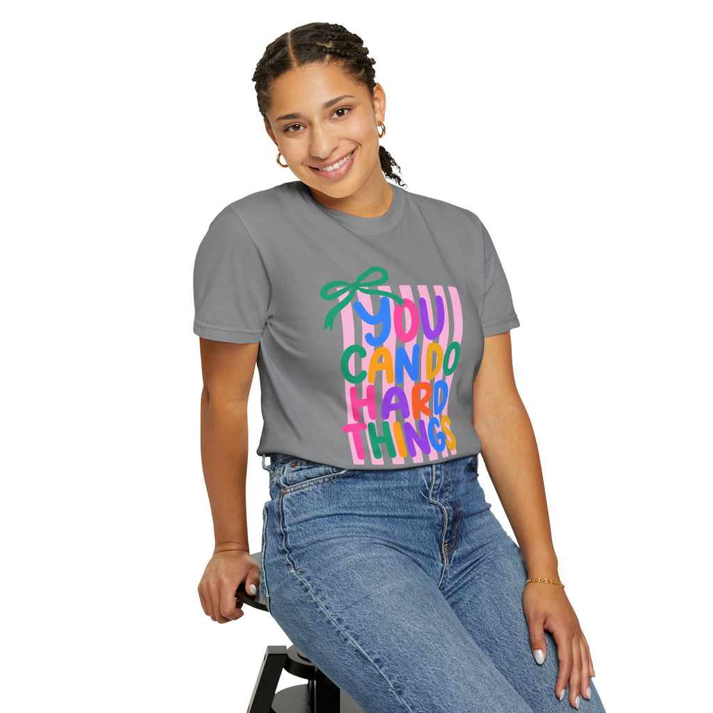 You Can Do Hard Things T-shirt | Colorful Motivational Typography