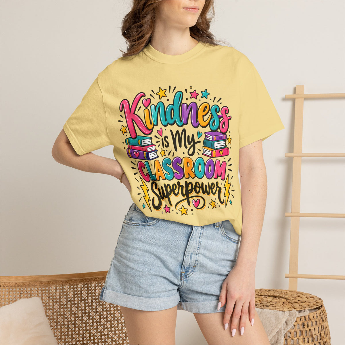 Kindness is My Classroom Superpower T-shirt | Teacher Typography Tee