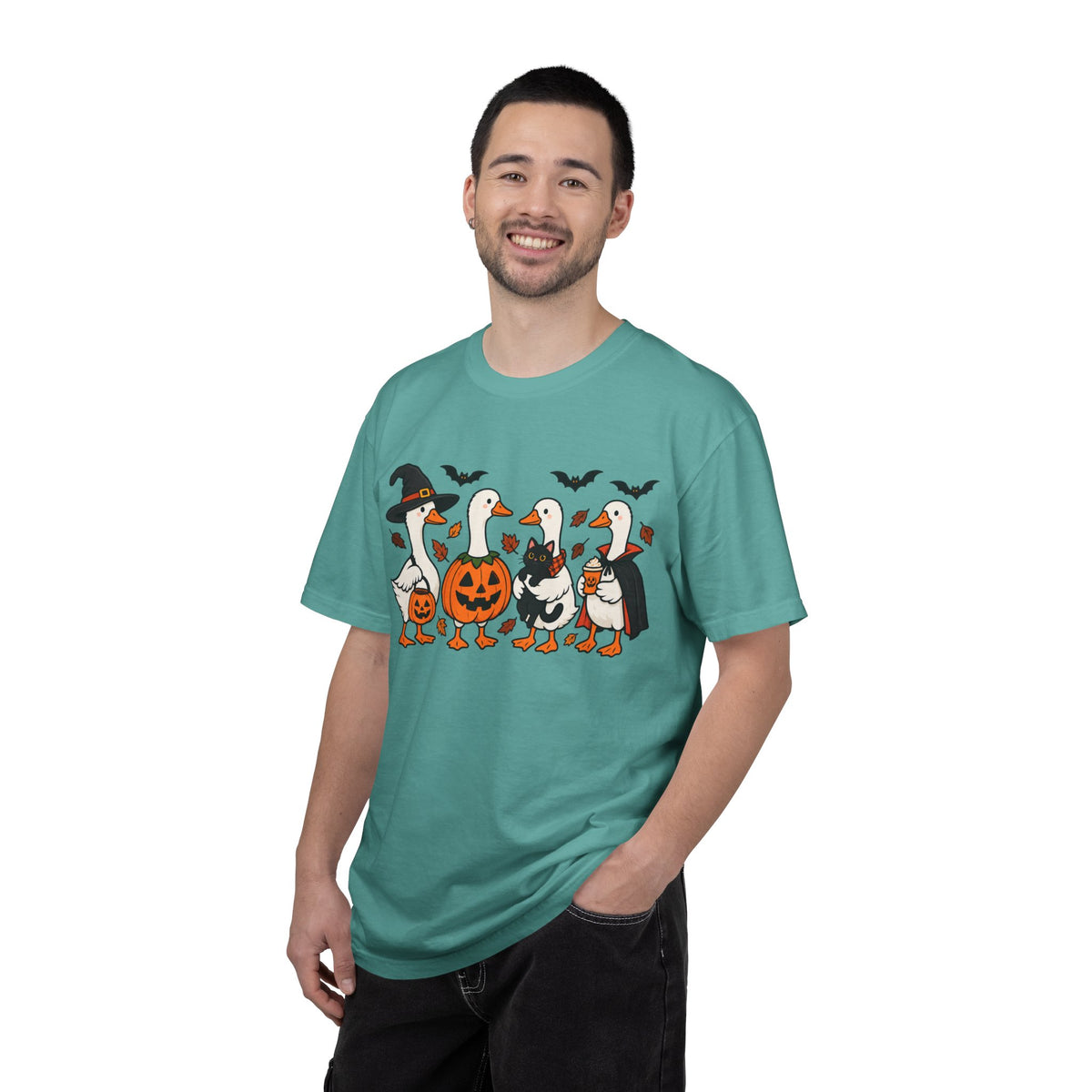 Halloween Ducks T-shirt | Geese in Costumes, Pumpkin Jack-O’-Lantern