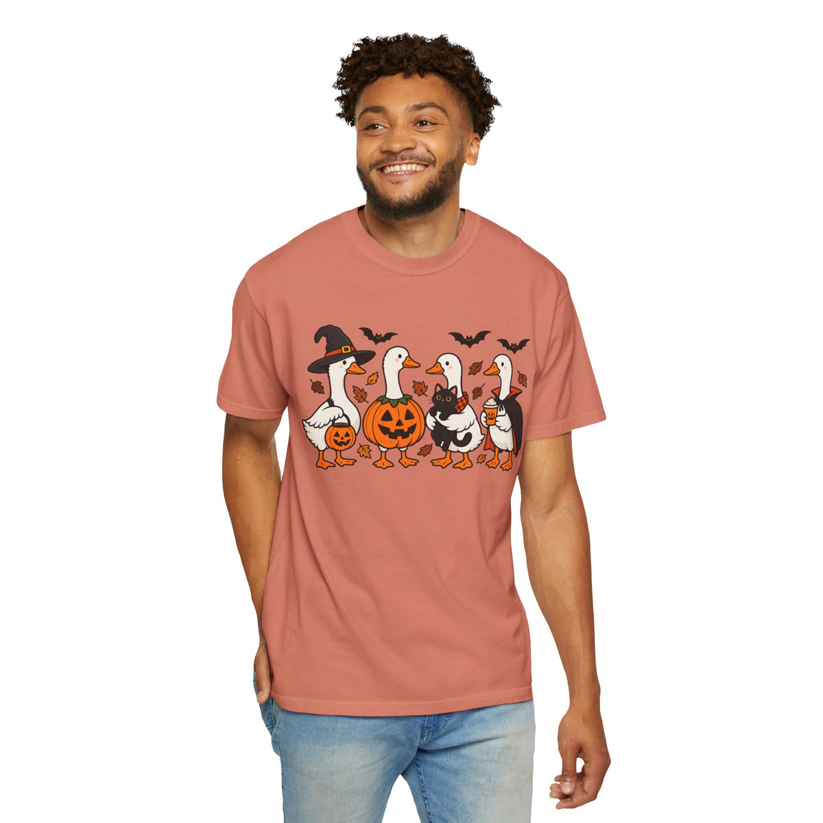 Halloween Ducks T-shirt | Geese in Costumes, Pumpkin Jack-O’-Lantern