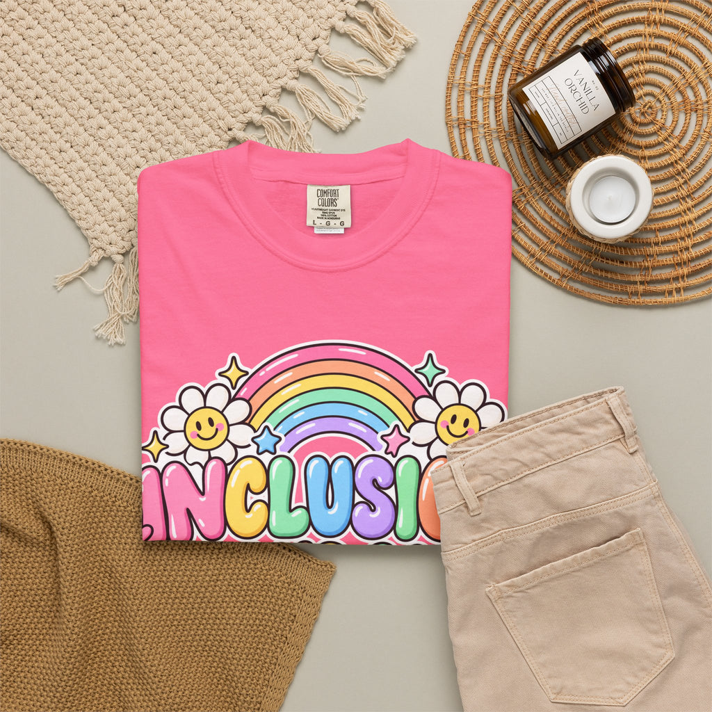 Inclusion Looks Good On You T-Shirt | Rainbow Smiles Graphic Tee