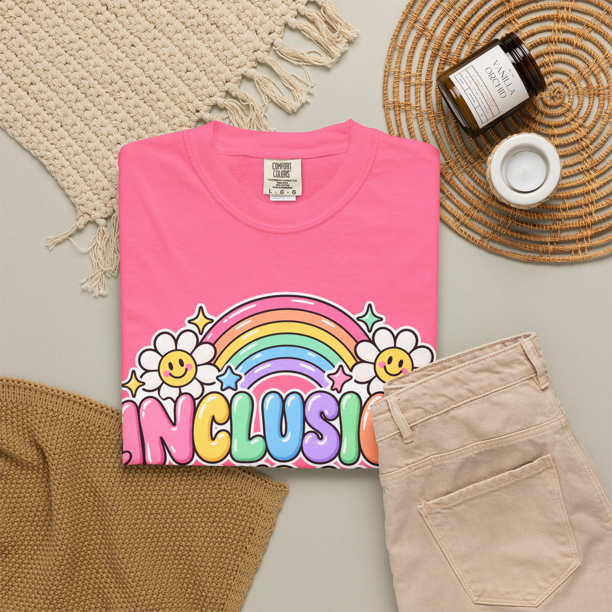 Inclusion Looks Good On You T-Shirt | Rainbow Smiles Graphic Tee