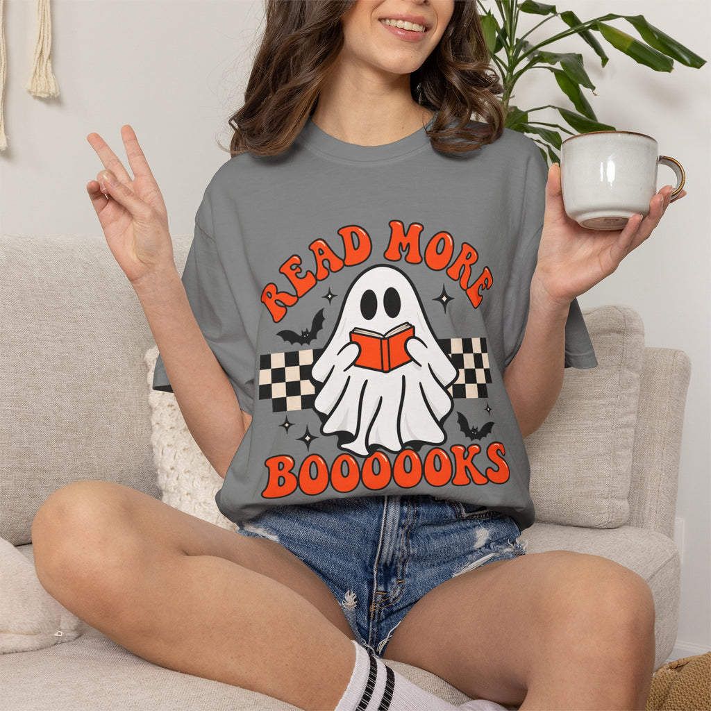 Read More Booooks ghost reading T-Shirt | Halloween book lover tee