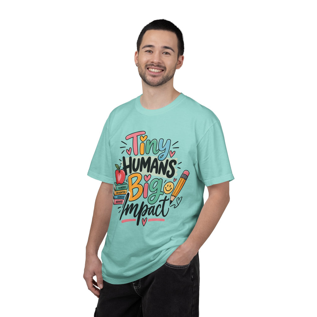 Tiny Humans Big Impact T-shirt | Teacher Kids Classroom Design