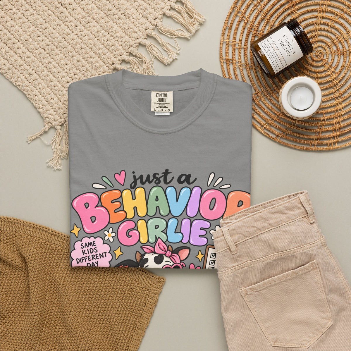 Just a Behavior Girl T-shirt | Cute Cow Therapist Illustration