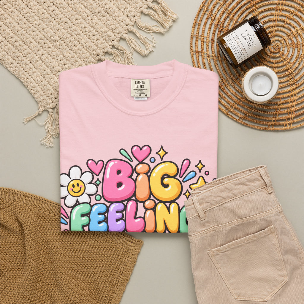 Big Feelings Safe Spaces T-shirt | Pastel Cute Floral Typography