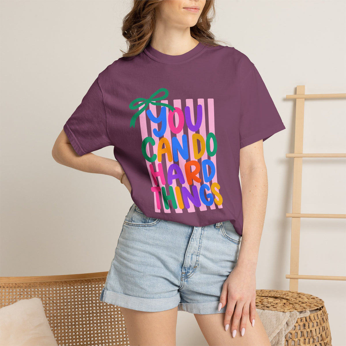 You Can Do Hard Things T-shirt | Colorful Motivational Typography