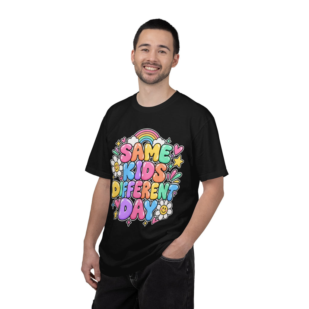Same Kids Different Day T-shirt | Retro Rainbow Floral Typography