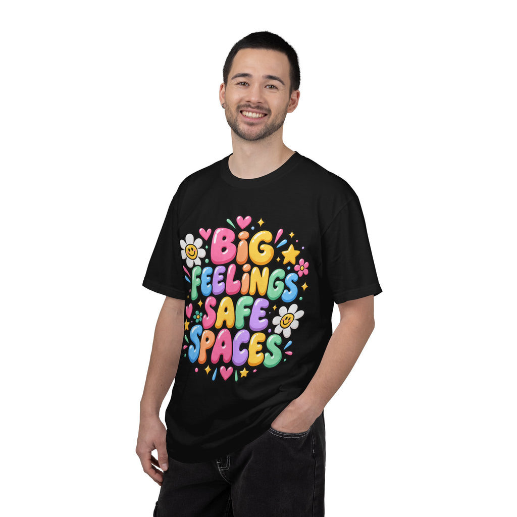 Big Feelings Safe Spaces T-shirt | Pastel Cute Floral Typography