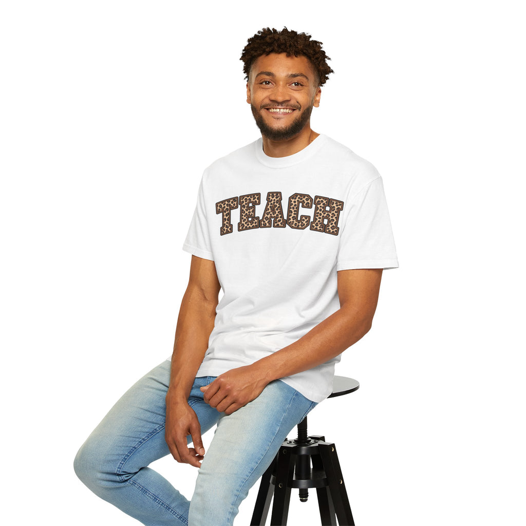 Leopard Print TEACH T-Shirt | Teacher Shirt, Animal Print Typography