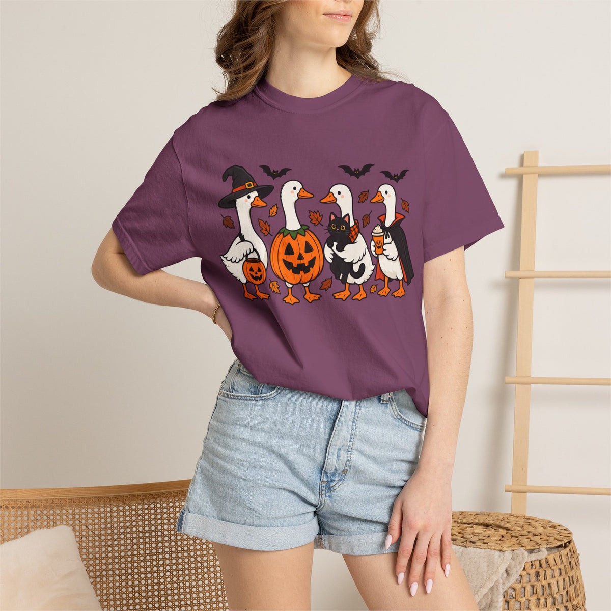 Halloween Ducks T-shirt | Geese in Costumes, Pumpkin Jack-O’-Lantern