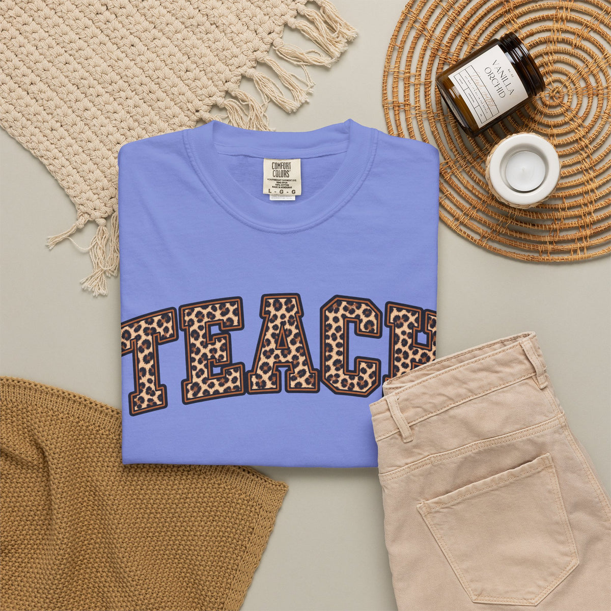 Leopard Print TEACH T-Shirt | Teacher Shirt, Animal Print Typography