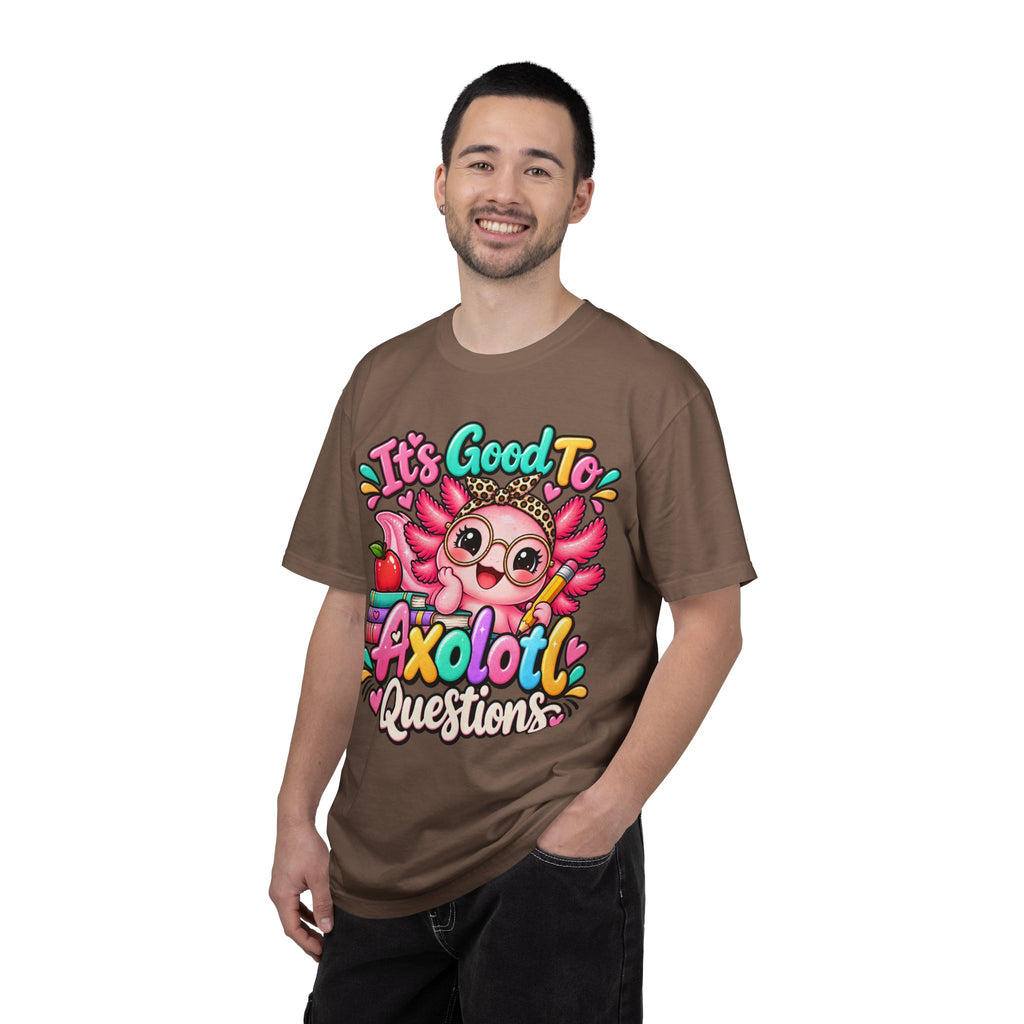It's Good To Axolotl Questions Brenda Tee | Cute Axolotl Cartoon, Colorful Study Design