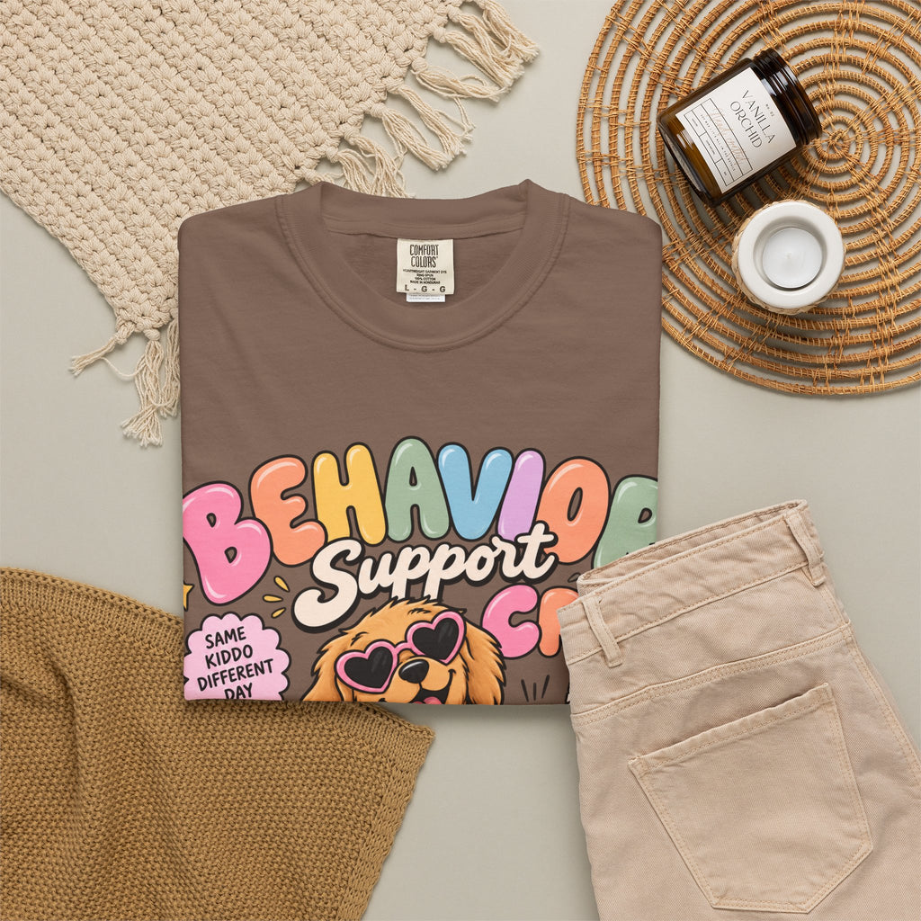 Behavior Support Crew T-shirt | Golden Retriever School Therapy Design