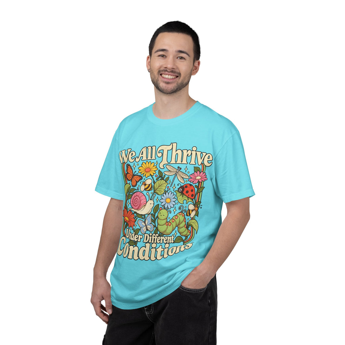 We All Thrive Under Different Conditions T-shirt | Floral Nature Illustration