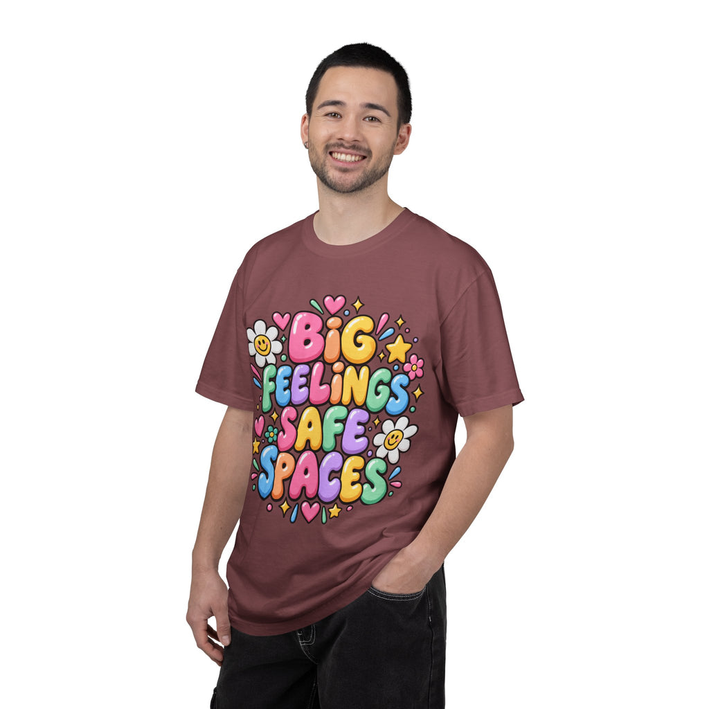 Big Feelings Safe Spaces T-shirt | Pastel Cute Floral Typography