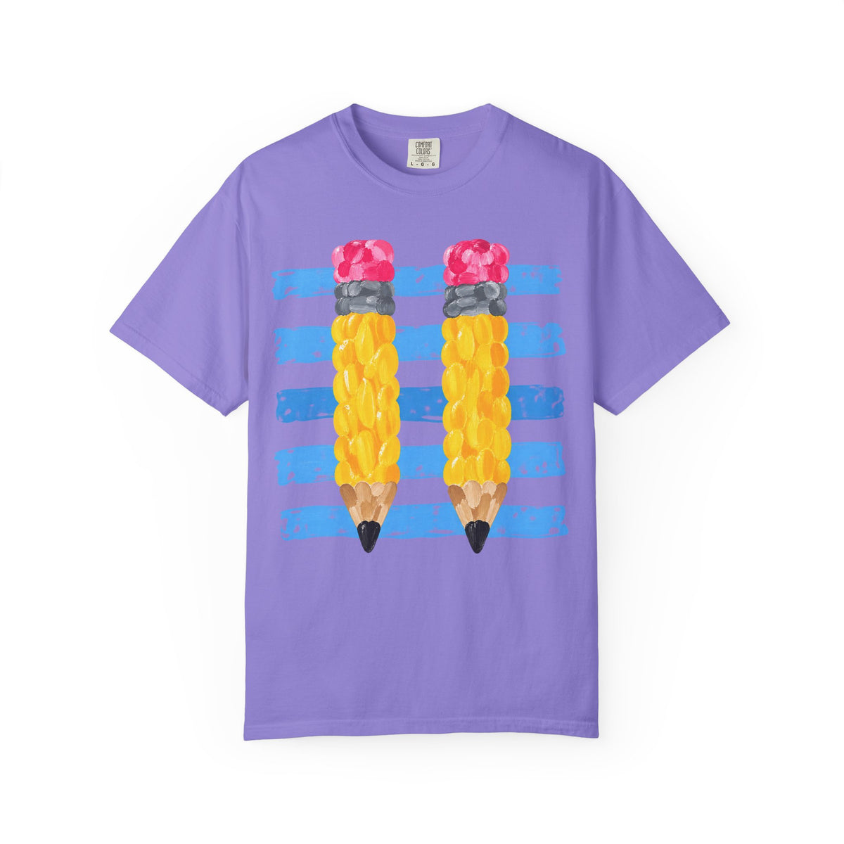 Braided Pencil Illustration T-Shirt | School Art Teacher Tee