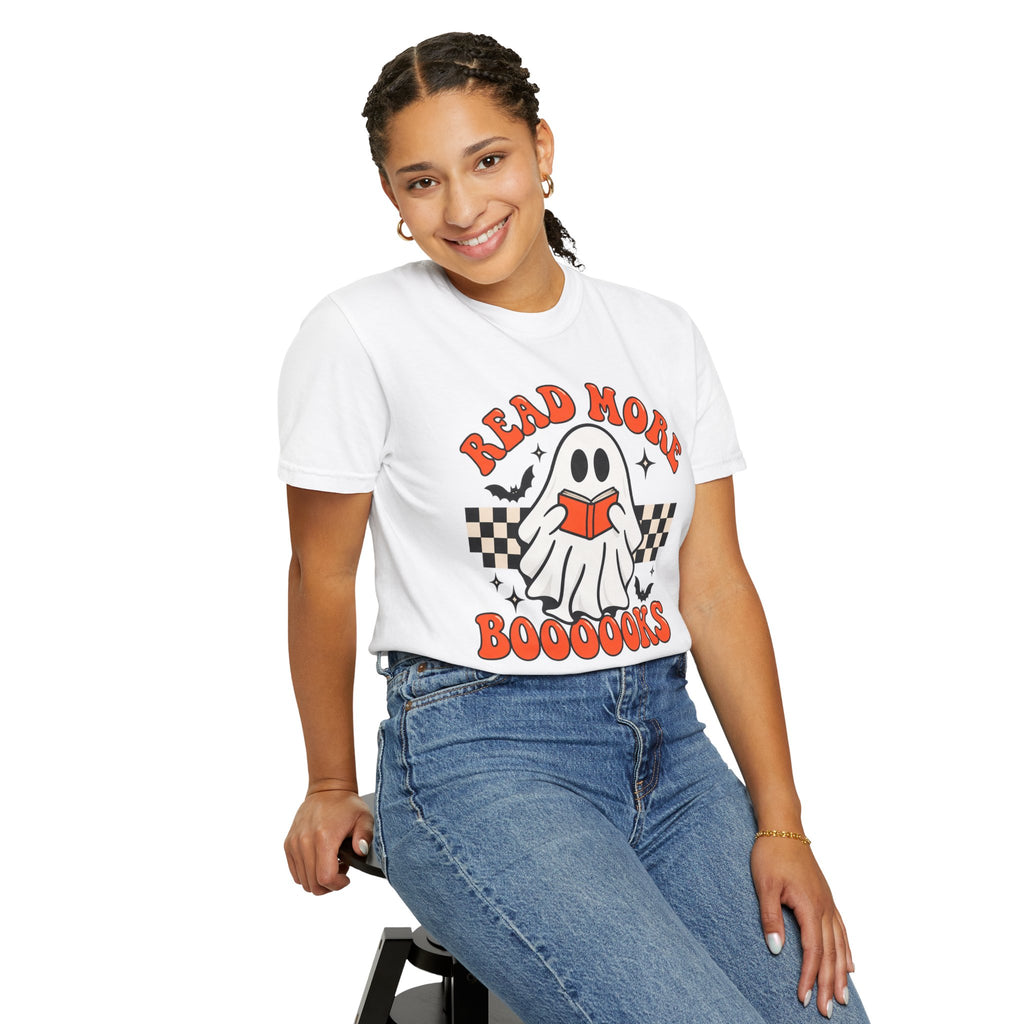 Read More Booooks ghost reading T-Shirt | Halloween book lover tee