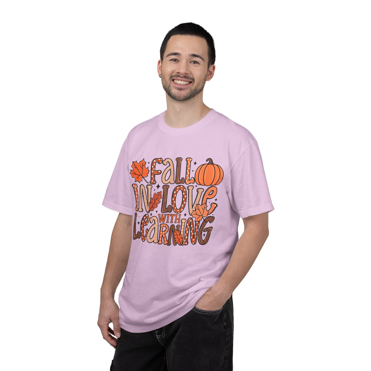 Fall in Love with Learning T-Shirt | Teacher Autumn Pumpkin Leaves