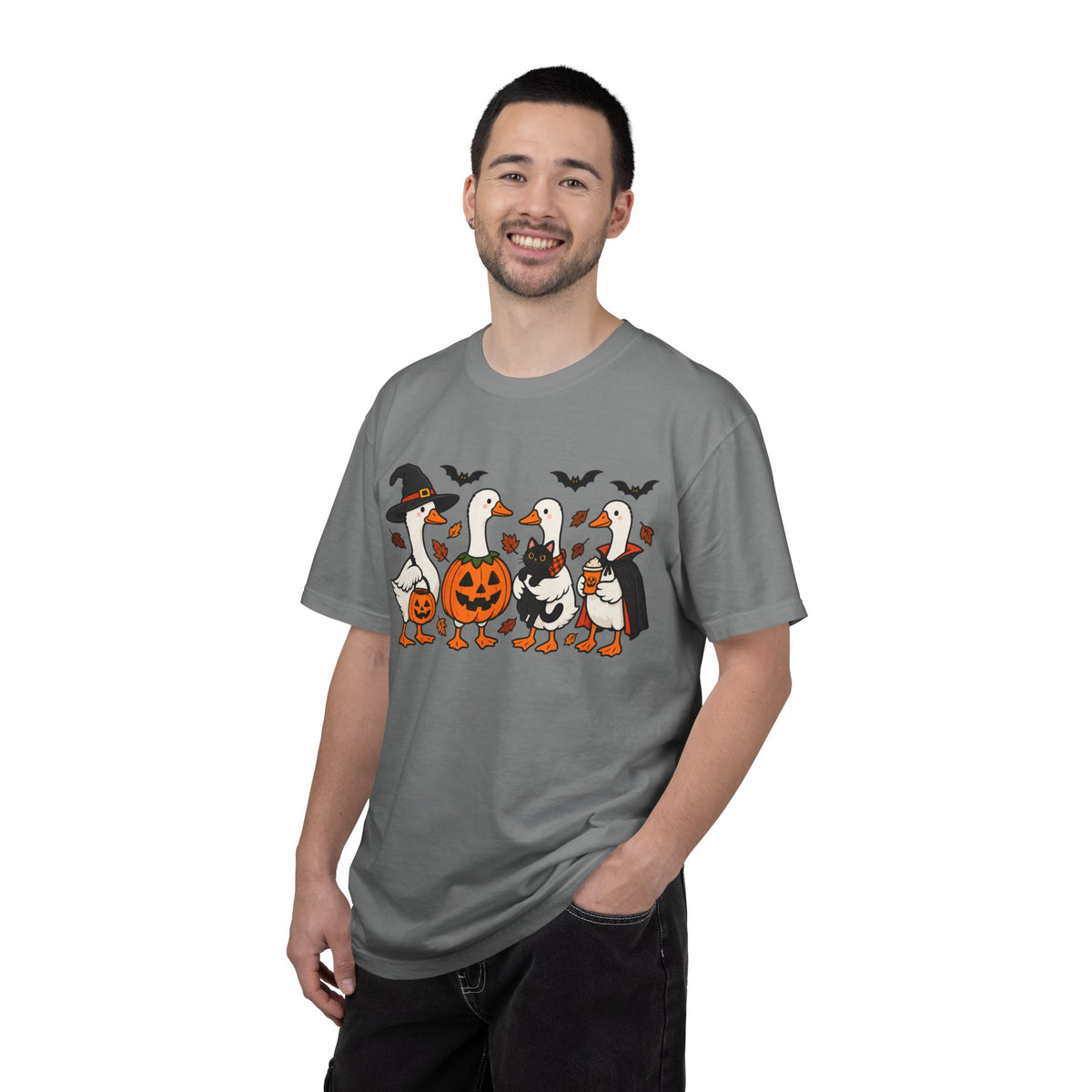Halloween Ducks T-shirt | Geese in Costumes, Pumpkin Jack-O’-Lantern