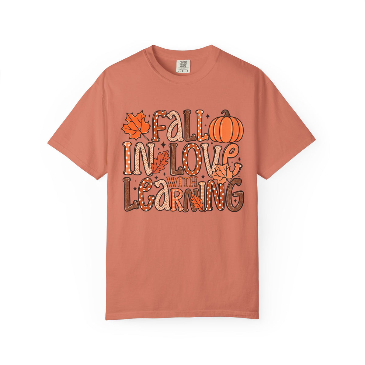 Fall in Love with Learning T-Shirt | Teacher Autumn Pumpkin Leaves