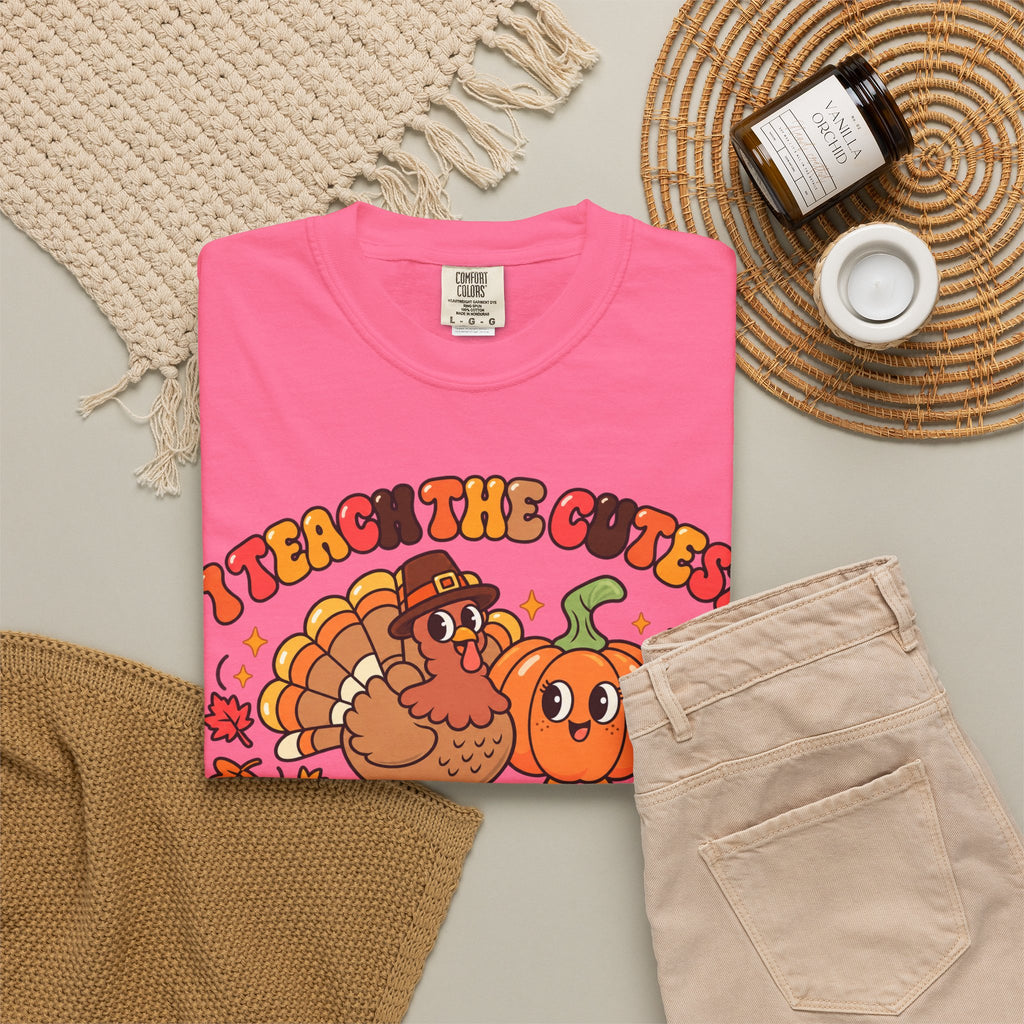 I Teach the Cutest Little Turkeys T-shirt | Thanksgiving Teacher Shirt