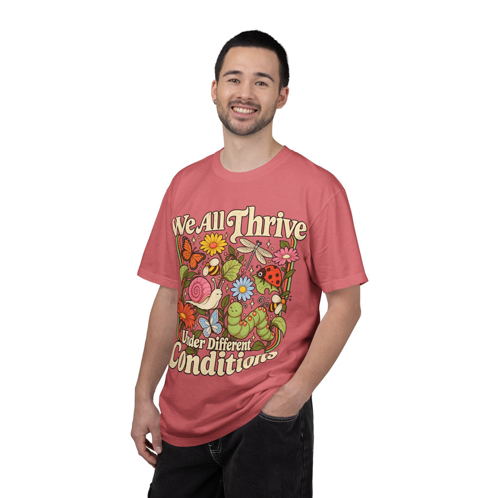 We All Thrive Under Different Conditions T-shirt | Floral Nature Illustration