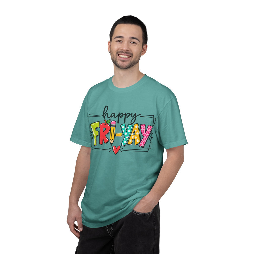 Happy Fri-yay Colorful Graphic T-shirt | Cute Friday Celebration Tee