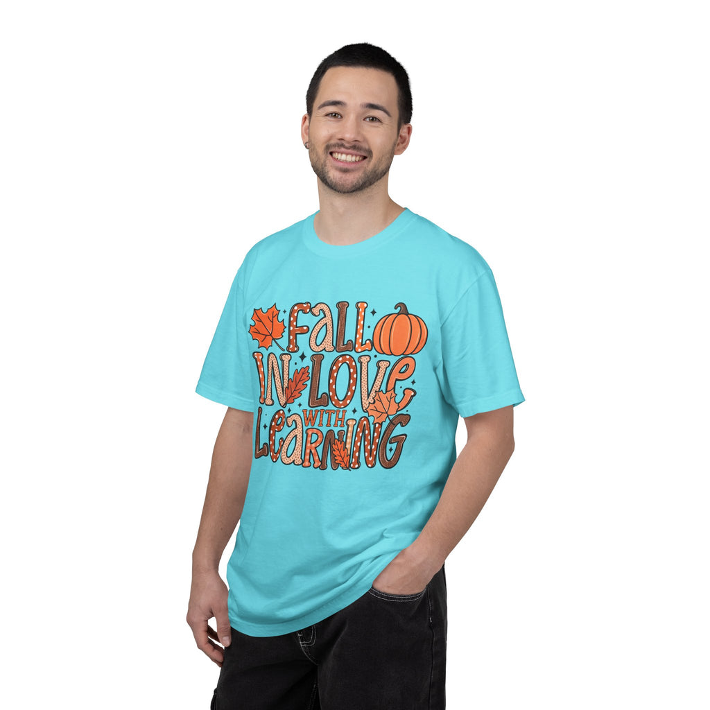 Fall in Love with Learning T-Shirt | Teacher Autumn Pumpkin Leaves