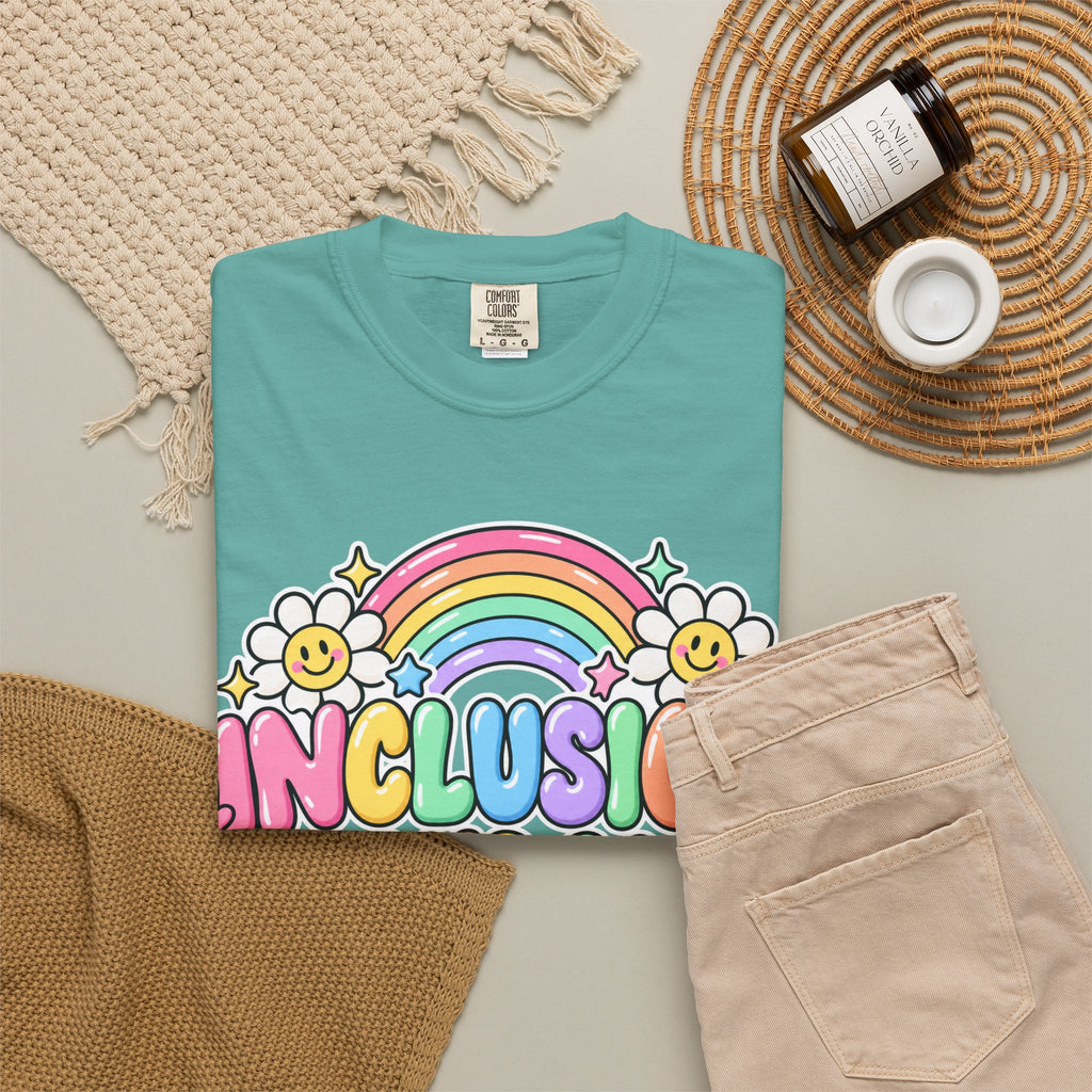 Inclusion Looks Good On You T-Shirt | Rainbow Smiles Graphic Tee